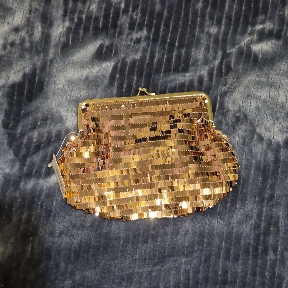 Forever 21 Metallic Gold Sequin Wristlet